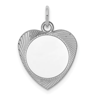 Sterling Silver Engravable Heart Polished Front/Satin Back Disc Charm QM397/18