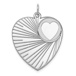 Sterling Silver Engravable Heart Disc Charm