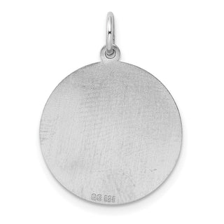 Sterling Silver Engravable Round Polished Front/Satin Back Disc Charm QM405/27
