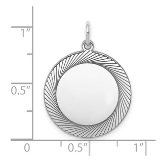 Sterling Silver Engravable Round Polished Front/Satin Back Disc Charm QM405/27