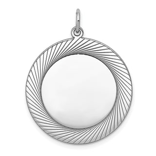 Sterling Silver Engravable Round Polished Front/Satin Back Disc Charm QM406/27