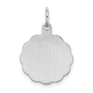 Sterling Silver Engravable Polished Front/Satin Back Disc Charm QM409/18