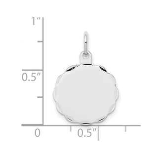 Sterling Silver Engravable Polished Front/Satin Back Disc Charm QM409/18