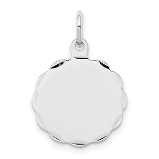 Sterling Silver Engravable Polished Front/Satin Back Disc Charm QM409/18