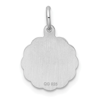 Sterling Silver Engravable Polished Front/Satin Back Disc Charm QM410/18