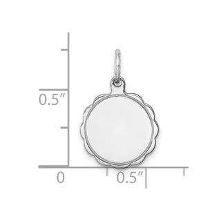 Sterling Silver Engravable Polished Front/Satin Back Disc Charm QM410/18
