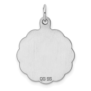 Sterling Silver Engravable Polished Front/Satin Back Disc Charm QM411/18