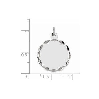 Sterling Silver Engravable Polished Front/Satin Back Disc Charm QM411/18
