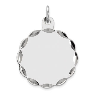 Sterling Silver Engravable Polished Front/Satin Back Disc Charm QM411/18