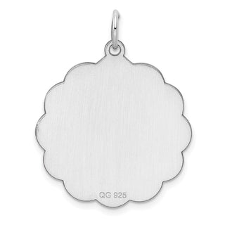 Sterling Silver Engravable Polished Front/Satin Back Disc Charm QM412/18