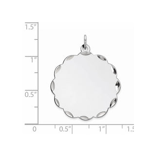Sterling Silver Engravable Polished Front/Satin Back Disc Charm QM412/18
