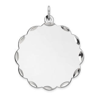 Sterling Silver Engravable Polished Front/Satin Back Disc Charm QM412/18