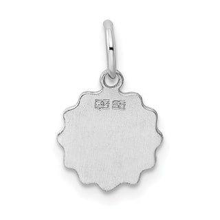 Sterling Silver Engravable Polished Front/Satin Back Disc Charm QM413/18