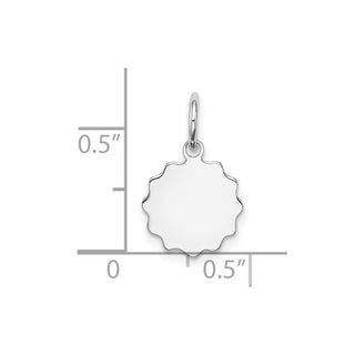 Sterling Silver Engravable Polished Front/Satin Back Disc Charm QM413/18