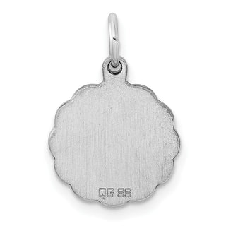 Sterling Silver Engravable Polished Front/Satin Back Disc Charm QM414/27