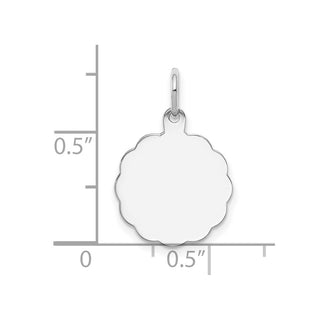 Sterling Silver Engravable Polished Front/Satin Back Disc Charm QM414/35