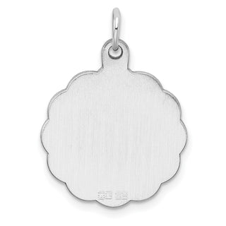 Sterling Silver Engravable Polished Front/Satin Back Disc Charm QM415/35