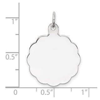 Sterling Silver Engravable Polished Front/Satin Back Disc Charm QM415/35