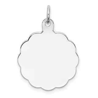 Sterling Silver Engravable Polished Front/Satin Back Disc Charm QM415/35