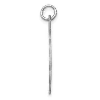 Sterling Silver Rhodium-Plated Engraveable Polished Front-Satin Back Disc Charm