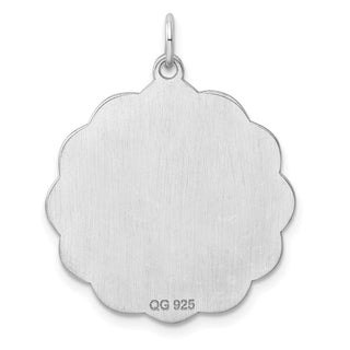 Sterling Silver Engravable Polished Front/Satin Back Disc Charm QM417/35