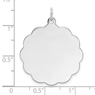 Sterling Silver Engravable Polished Front/Satin Back Disc Charm QM417/35