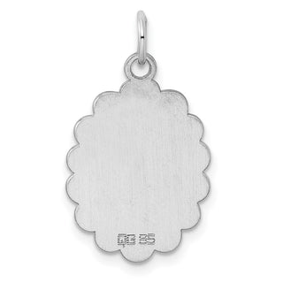 Sterling Silver Engravable Polished Front/Satin Back Disc Charm QM418/27