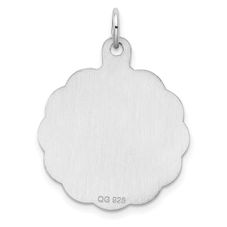 Sterling Silver Engravable Polished Front/Satin Back Disc Charm QM420/27