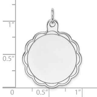 Sterling Silver Engravable Polished Front/Satin Back Disc Charm QM420/27