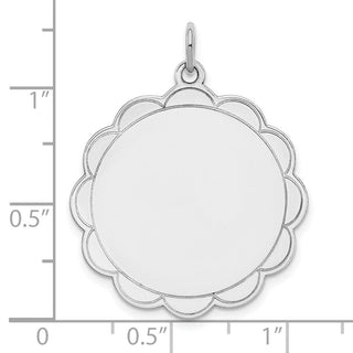 Sterling Silver Engravable Polished Front/Satin Back Disc Charm QM421/27