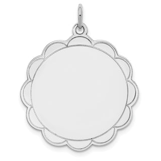 Sterling Silver Engravable Polished Front/Satin Back Disc Charm QM421/27