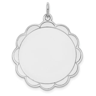 Sterling Silver Engravable Polished Front/Satin Back Disc Charm QM421/27