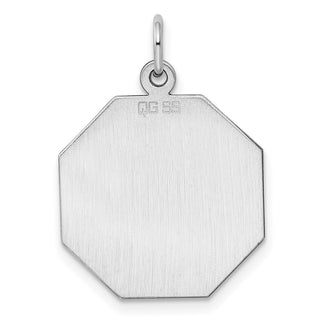 Sterling Silver Engravable Octagon Polished Front/Satin Back Disc Charm QM425/35