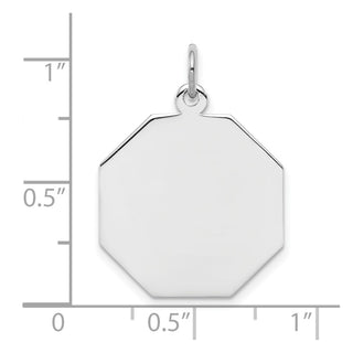 Sterling Silver Engravable Octagon Polished Front/Satin Back Disc Charm QM425/35