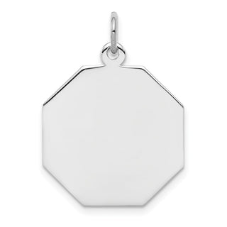 Sterling Silver Engravable Octagon Polished Front/Satin Back Disc Charm QM425/35