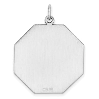 Sterling Silver Engravable Octagon Polished Front/Satin Back Disc Charm QM427/35