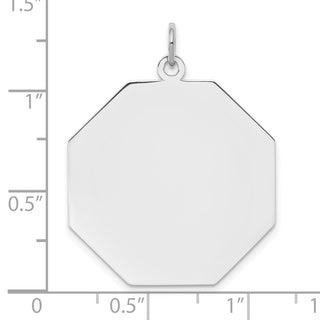 Sterling Silver Engravable Octagon Polished Front/Satin Back Disc Charm QM427/27