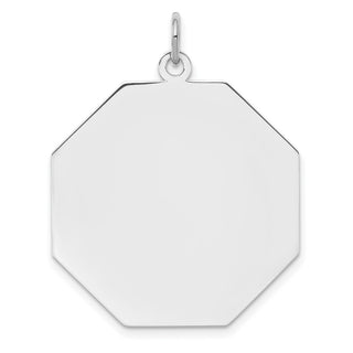Sterling Silver Engravable Octagon Polished Front/Satin Back Disc Charm QM427/27