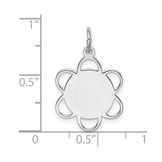 Sterling Silver Engravable Polished Front/Satin Back Disc Charm QM429/27