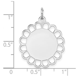 Sterling Silver Engravable Polished Front/Satin Back Disc Charm QM431/18