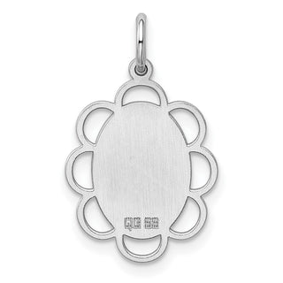 Sterling Silver Engravable Polished Front/Satin Back Disc Charm QM432/18