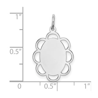Sterling Silver Engravable Polished Front/Satin Back Disc Charm QM432/18