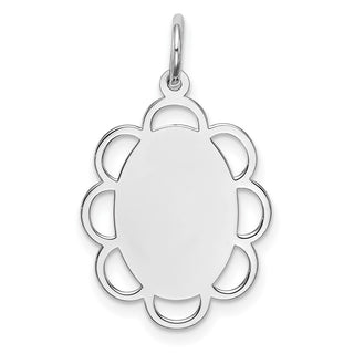 Sterling Silver Engravable Polished Front/Satin Back Disc Charm QM432/18