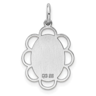 Sterling Silver Engravable Polished Front/Satin Back Disc Charm QM433/18