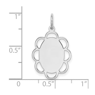 Sterling Silver Engravable Polished Front/Satin Back Disc Charm QM433/18