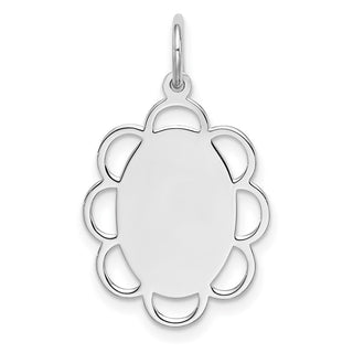 Sterling Silver Engravable Polished Front/Satin Back Disc Charm QM433/18