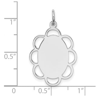 Sterling Silver Engravable Polished Front/Satin Back Disc Charm QM434/18
