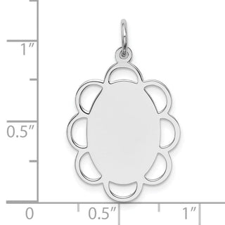 Sterling Silver Engravable Polished Front/Satin Back Disc Charm QM434/18