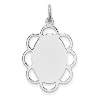 Sterling Silver Engravable Polished Front/Satin Back Disc Charm QM434/18