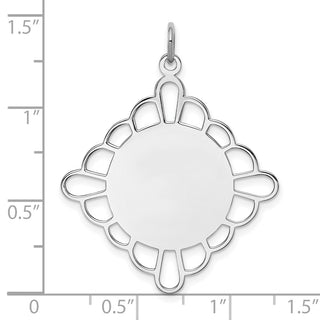 Sterling Silver Engravable Polished Front/Satin Back Disc Charm QM435/18